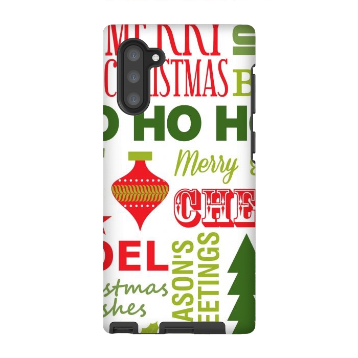 Galaxy Note 10 StrongFit Christmas Greeting Pattern by ArtsCase