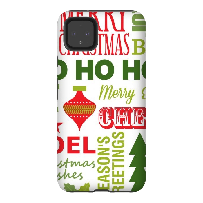 Pixel 4XL StrongFit Christmas Greeting Pattern by ArtsCase