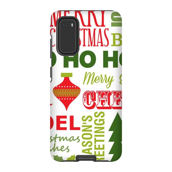Galaxy S20 StrongFit Christmas Greeting Pattern by ArtsCase