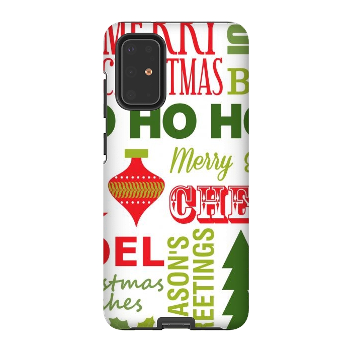 Galaxy S20 Plus StrongFit Christmas Greeting Pattern by ArtsCase