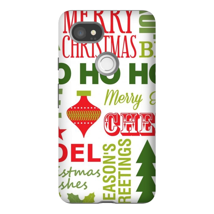 Pixel 2XL StrongFit Christmas Greeting Pattern by ArtsCase