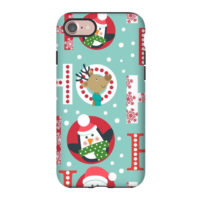 iPhone 7 StrongFit Christmas Pattern with Santa Deer Penguin and Snowman by ArtsCase