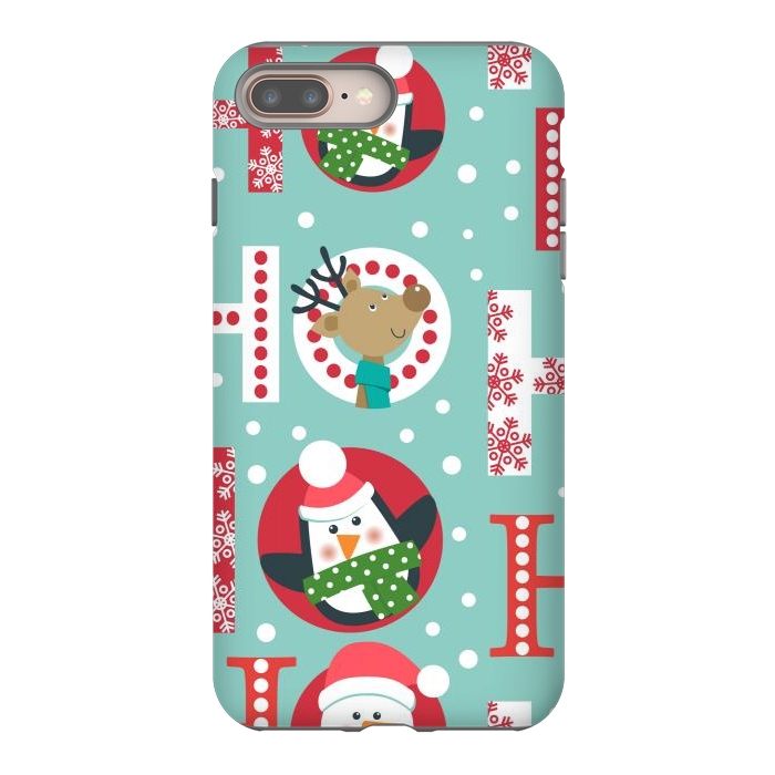 iPhone 7 plus StrongFit Christmas Pattern with Santa Deer Penguin and Snowman by ArtsCase
