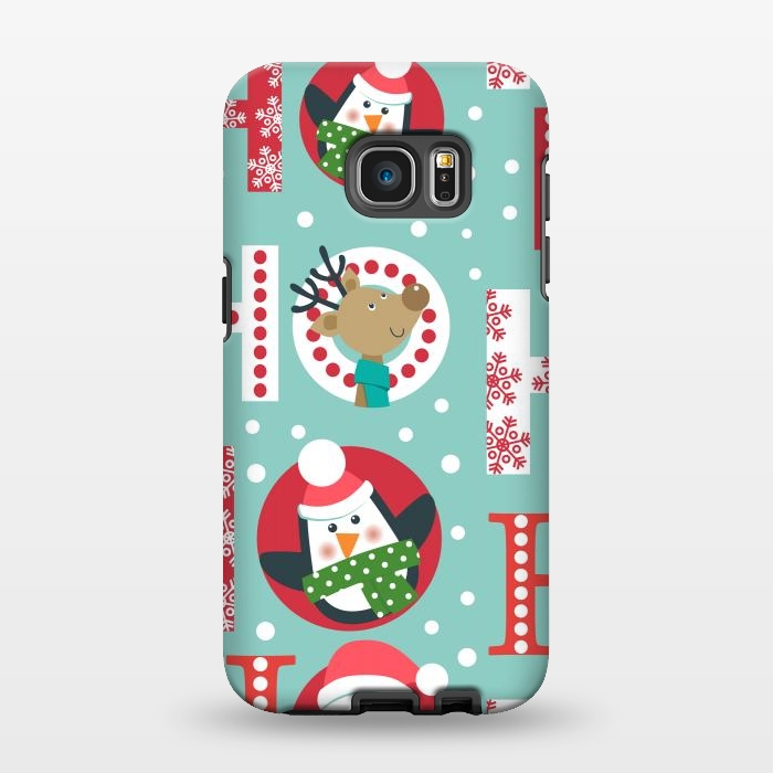 Galaxy S7 EDGE StrongFit Christmas Pattern with Santa Deer Penguin and Snowman by ArtsCase