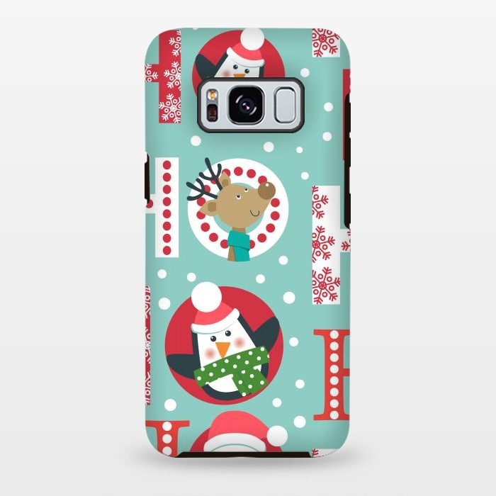 Galaxy S8 plus StrongFit Christmas Pattern with Santa Deer Penguin and Snowman by ArtsCase
