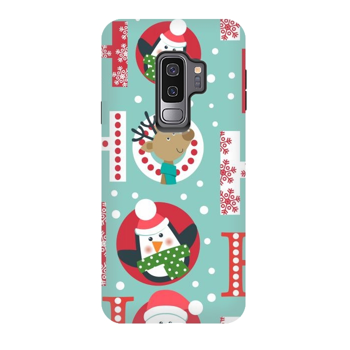 Galaxy S9 plus StrongFit Christmas Pattern with Santa Deer Penguin and Snowman by ArtsCase