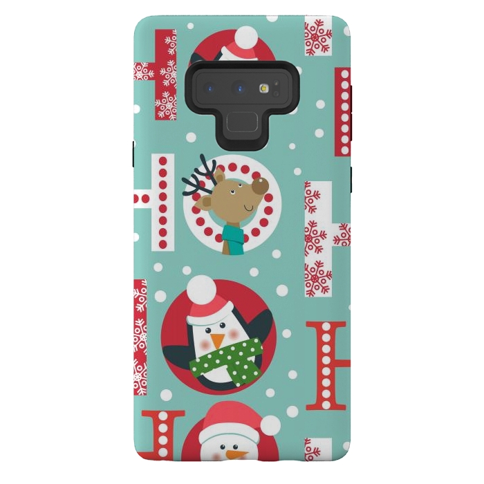 Galaxy Note 9 StrongFit Christmas Pattern with Santa Deer Penguin and Snowman by ArtsCase