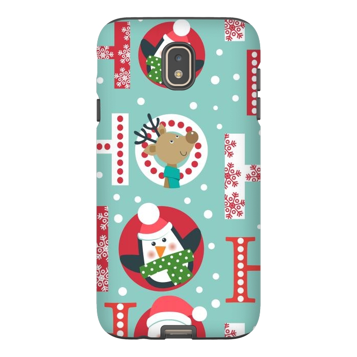 Galaxy J7 StrongFit Christmas Pattern with Santa Deer Penguin and Snowman by ArtsCase