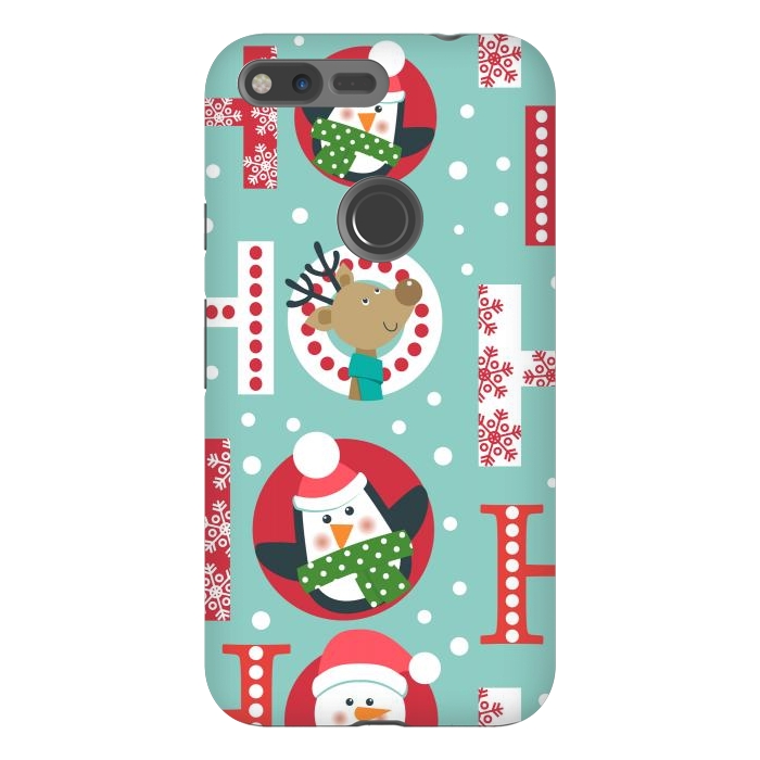 Pixel XL StrongFit Christmas Pattern with Santa Deer Penguin and Snowman by ArtsCase