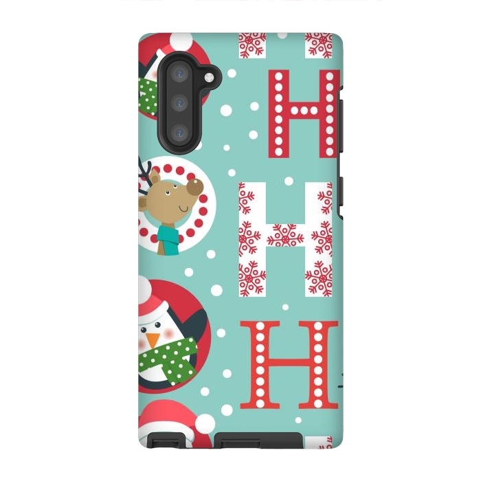 Galaxy Note 10 StrongFit Christmas Pattern with Santa Deer Penguin and Snowman by ArtsCase