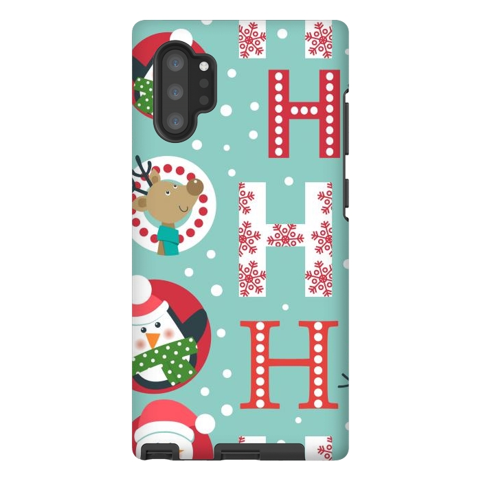 Galaxy Note 10 plus StrongFit Christmas Pattern with Santa Deer Penguin and Snowman by ArtsCase