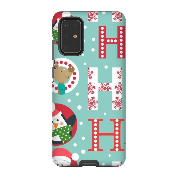 Galaxy S20 Plus StrongFit Christmas Pattern with Santa Deer Penguin and Snowman by ArtsCase