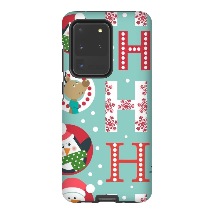Galaxy S20 Ultra StrongFit Christmas Pattern with Santa Deer Penguin and Snowman by ArtsCase