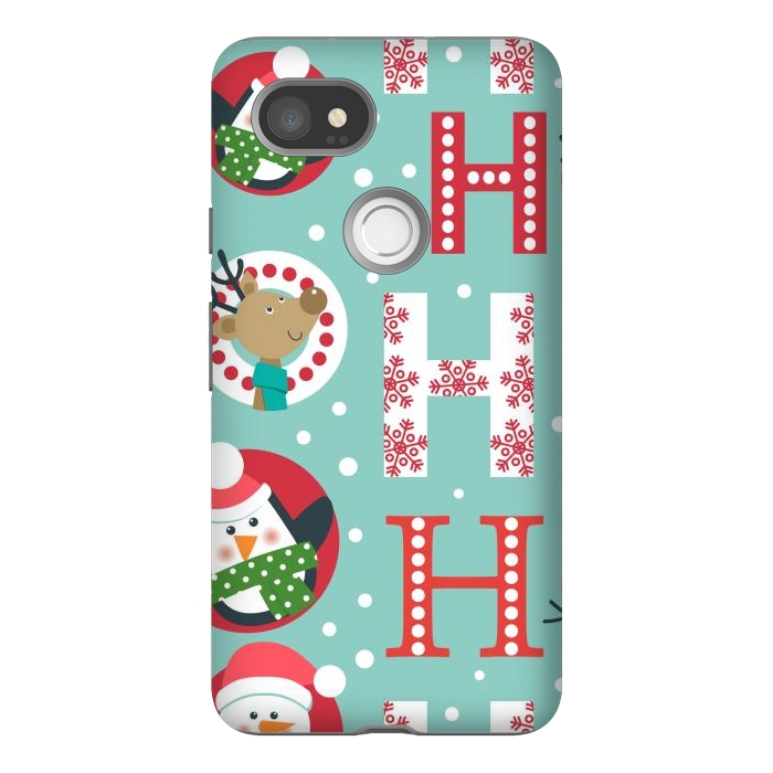Pixel 2XL StrongFit Christmas Pattern with Santa Deer Penguin and Snowman by ArtsCase