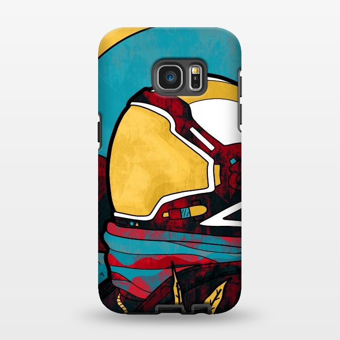 Galaxy S7 EDGE StrongFit The yellow astronaut explorer by Steve Wade (Swade)