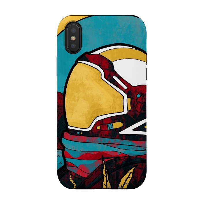 iPhone Xs / X StrongFit The yellow astronaut explorer by Steve Wade (Swade)