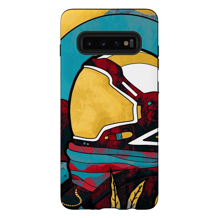 Galaxy S10 plus StrongFit The yellow astronaut explorer by Steve Wade (Swade)