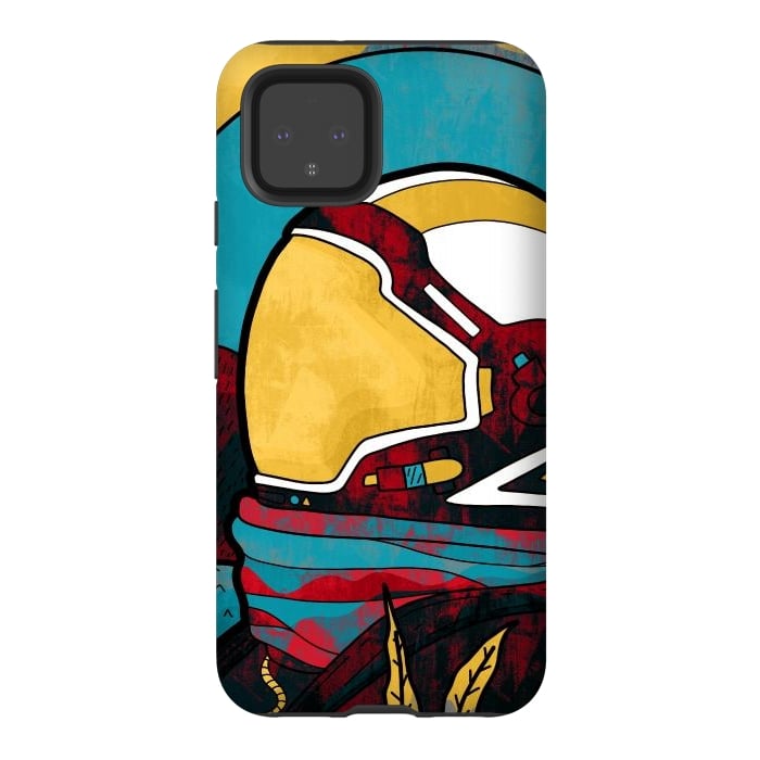 Pixel 4 StrongFit The yellow astronaut explorer by Steve Wade (Swade)