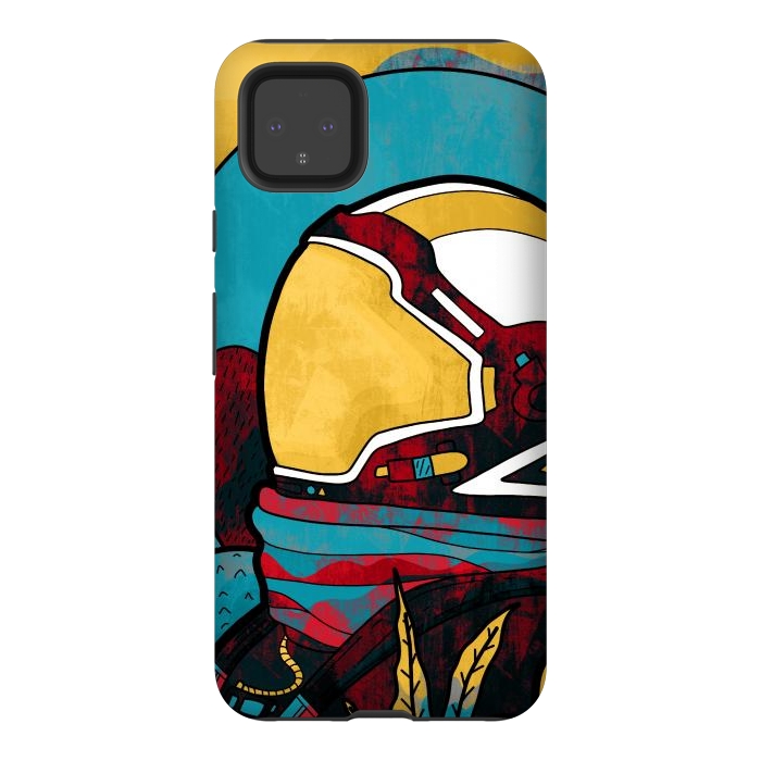 Pixel 4XL StrongFit The yellow astronaut explorer by Steve Wade (Swade)