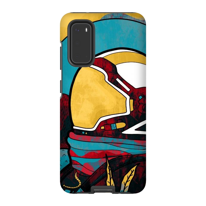Galaxy S20 StrongFit The yellow astronaut explorer by Steve Wade (Swade)