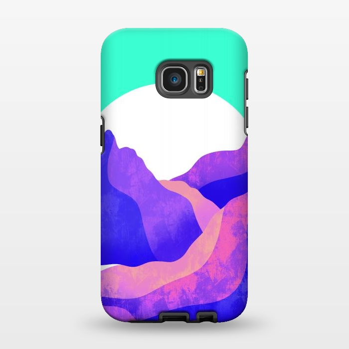 Galaxy S7 EDGE StrongFit Purple textured mountains by Steve Wade (Swade)