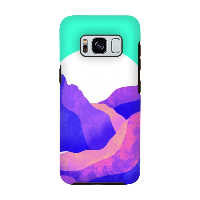 Galaxy S8 StrongFit Purple textured mountains by Steve Wade (Swade)