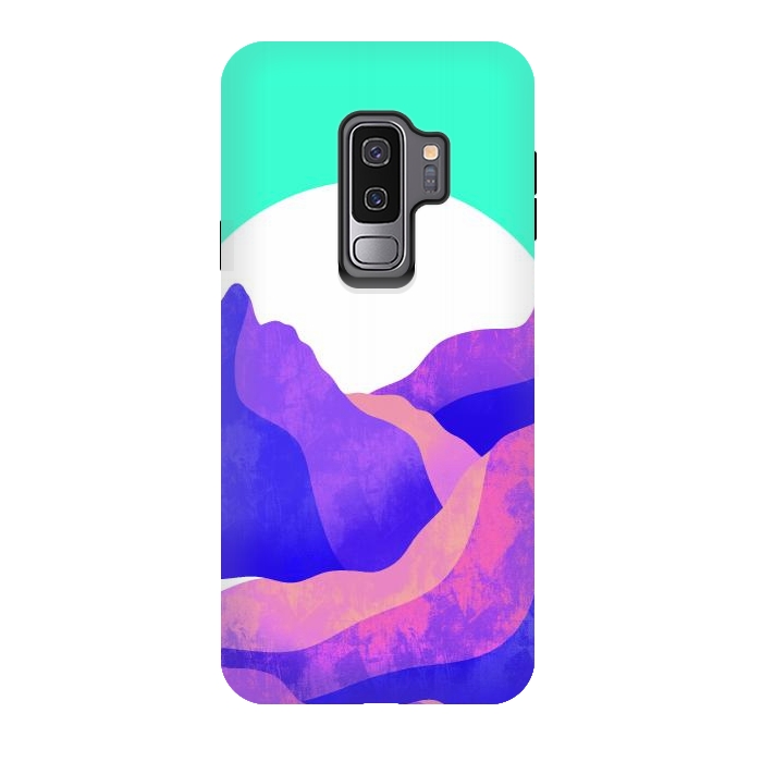 Galaxy S9 plus StrongFit Purple textured mountains by Steve Wade (Swade)
