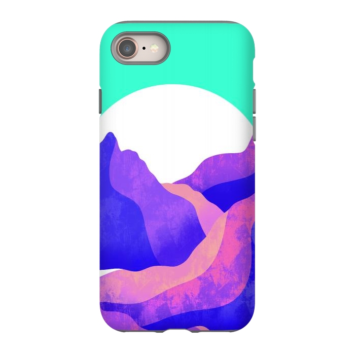 iPhone 8 StrongFit Purple textured mountains by Steve Wade (Swade)