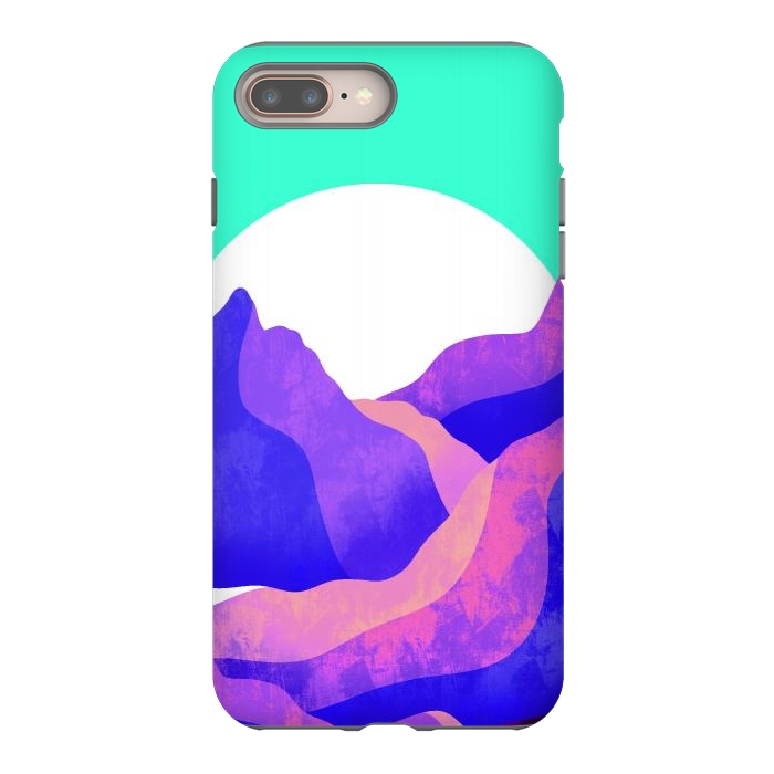 iPhone 8 plus StrongFit Purple textured mountains by Steve Wade (Swade)