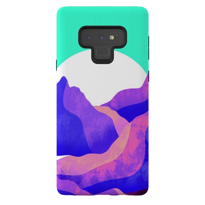Galaxy Note 9 StrongFit Purple textured mountains by Steve Wade (Swade)