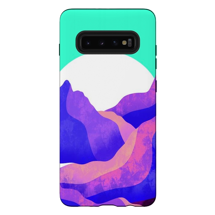 Galaxy S10 plus StrongFit Purple textured mountains by Steve Wade (Swade)