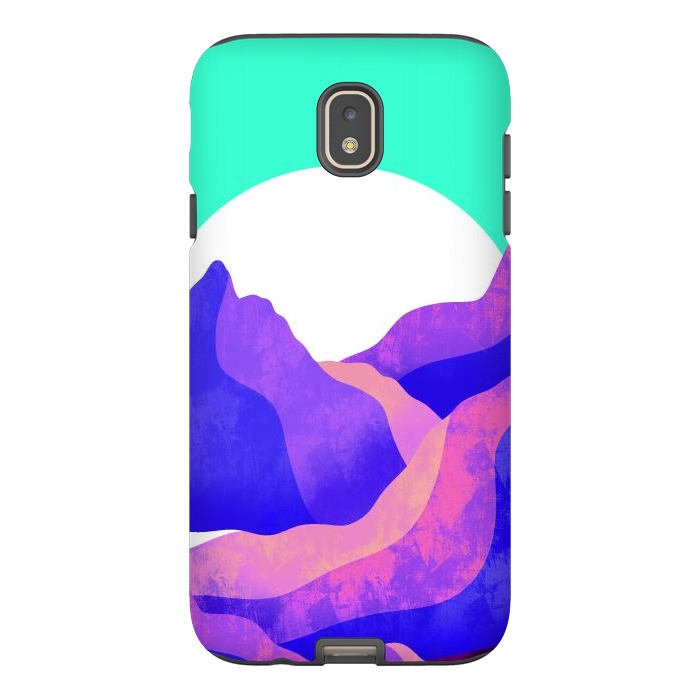 Galaxy J7 StrongFit Purple textured mountains by Steve Wade (Swade)
