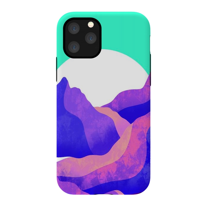 iPhone 11 Pro StrongFit Purple textured mountains by Steve Wade (Swade)