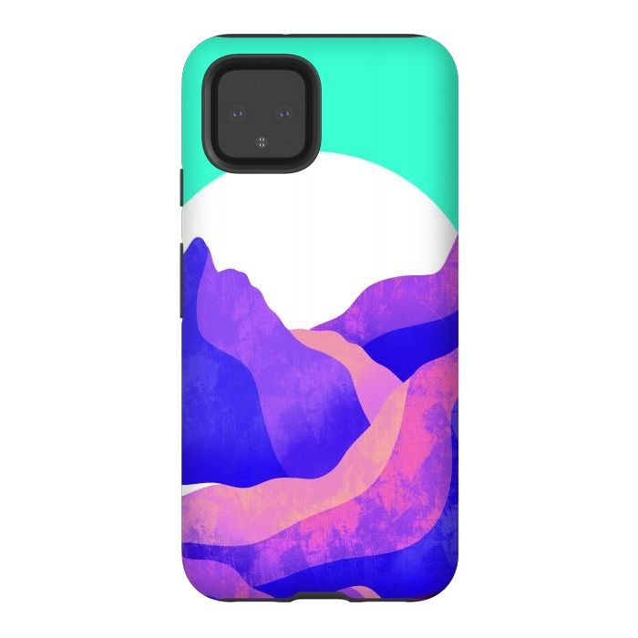 Pixel 4 StrongFit Purple textured mountains by Steve Wade (Swade)