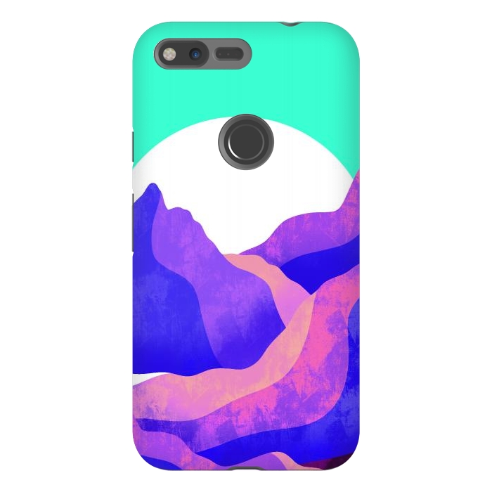 Pixel XL StrongFit Purple textured mountains by Steve Wade (Swade)