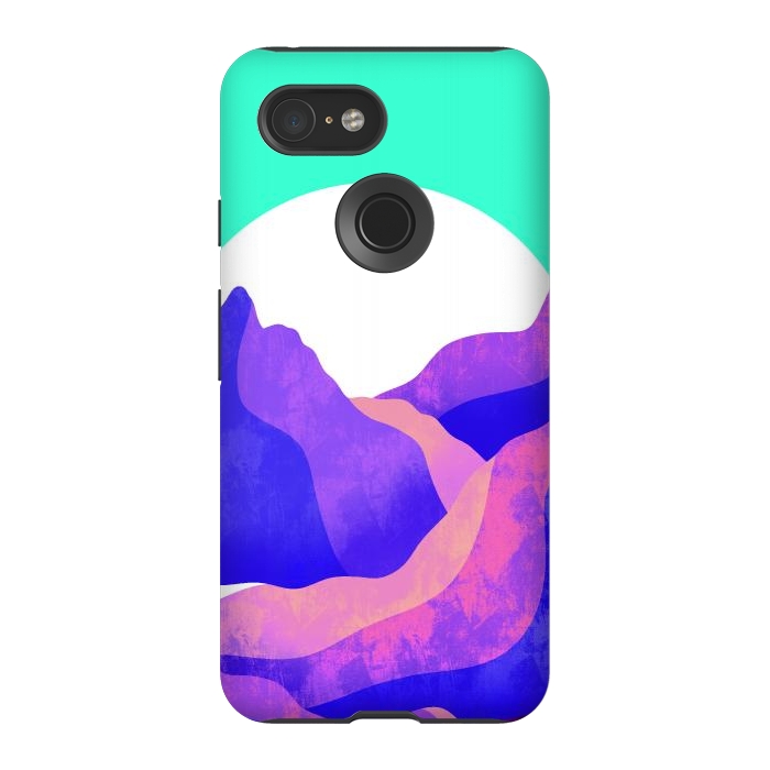 Pixel 3 StrongFit Purple textured mountains by Steve Wade (Swade)