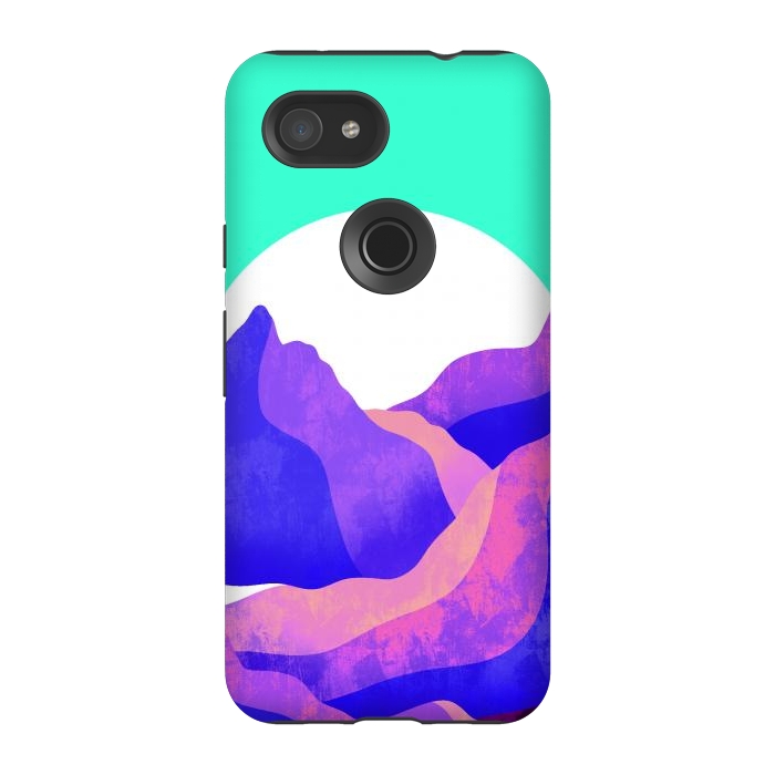 Pixel 3A StrongFit Purple textured mountains by Steve Wade (Swade)