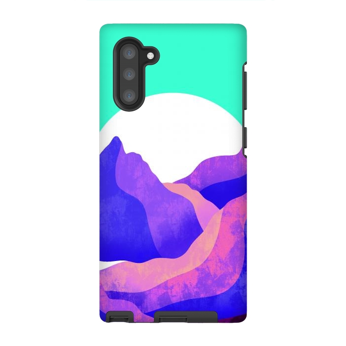Galaxy Note 10 StrongFit Purple textured mountains by Steve Wade (Swade)