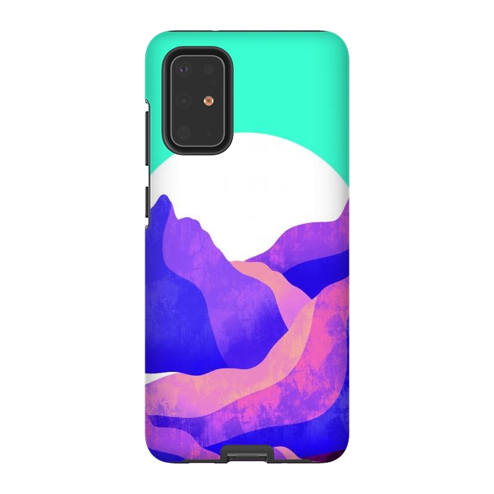 Galaxy S20 Plus StrongFit Purple textured mountains by Steve Wade (Swade)