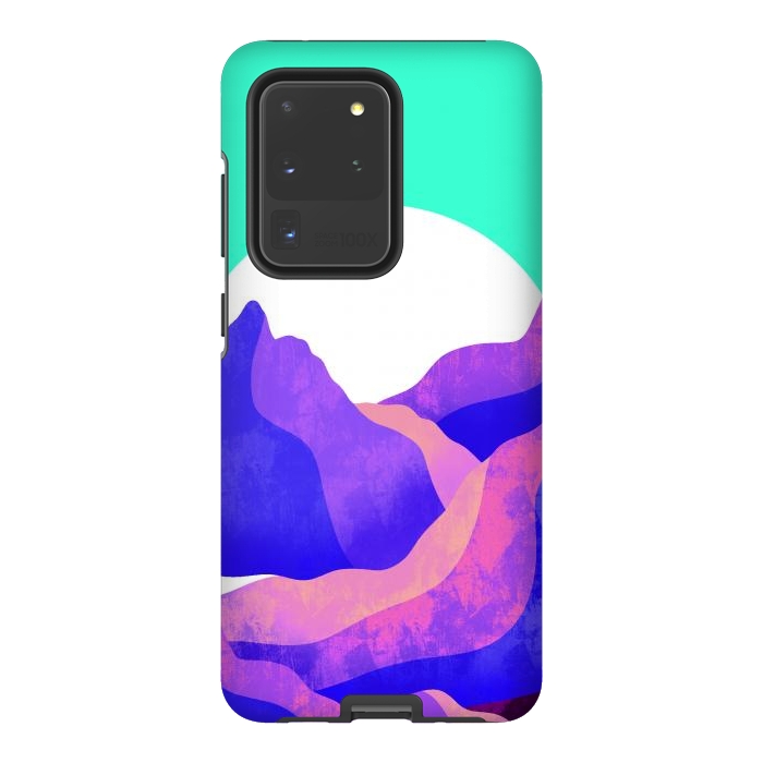 Galaxy S20 Ultra StrongFit Purple textured mountains by Steve Wade (Swade)