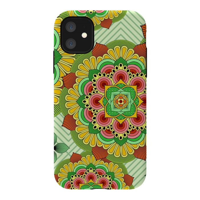 iPhone 11 StrongFit Mandala African Zen Floral Ethnic Art Textile by ArtsCase