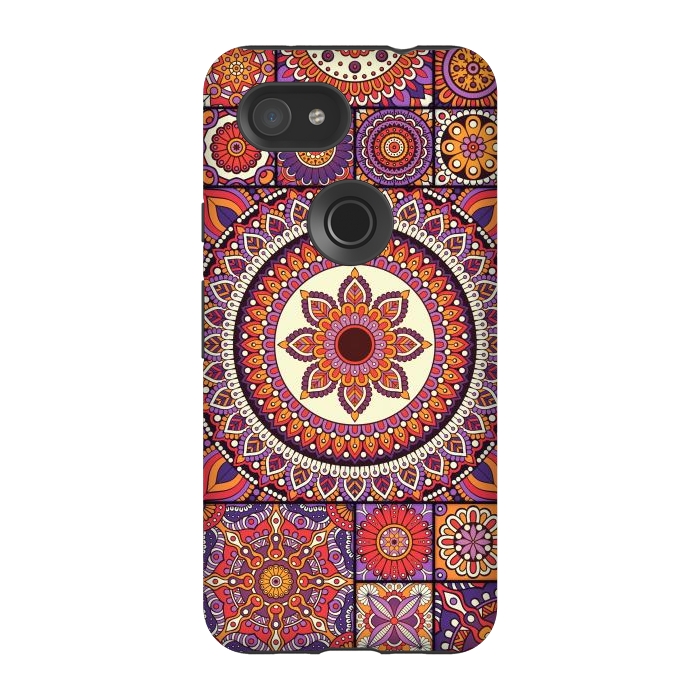 Pixel 3A StrongFit Mandala Pattern Design with Period Decorative Elements by ArtsCase