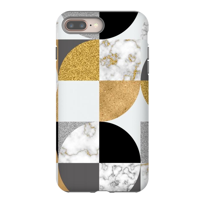 iPhone 7 plus StrongFit Marble Geometric Pattern Semicircles by ArtsCase