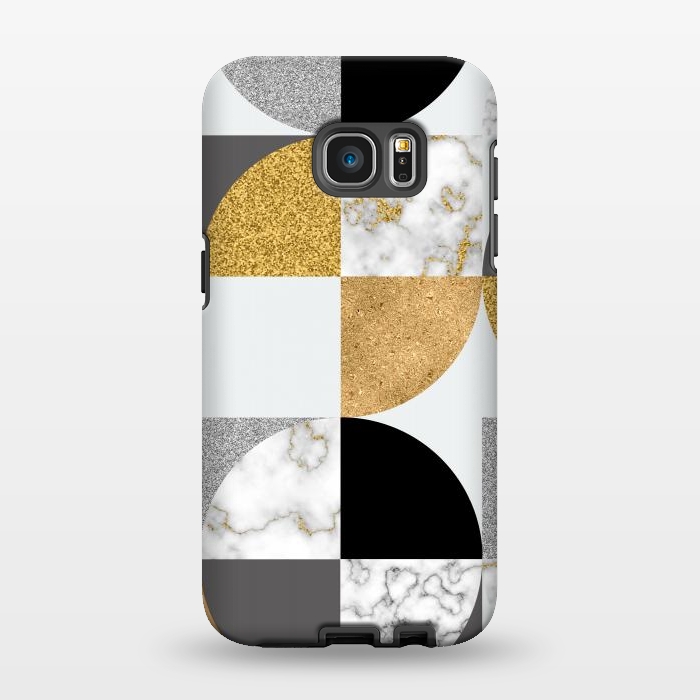 Galaxy S7 EDGE StrongFit Marble Geometric Pattern Semicircles by ArtsCase