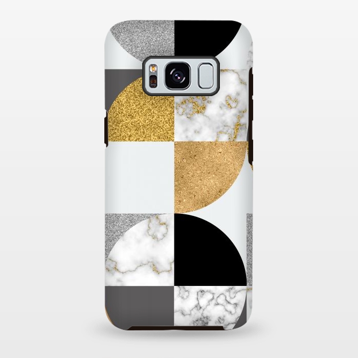 Galaxy S8 plus StrongFit Marble Geometric Pattern Semicircles by ArtsCase