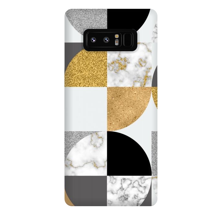 Galaxy Note 8 StrongFit Marble Geometric Pattern Semicircles by ArtsCase