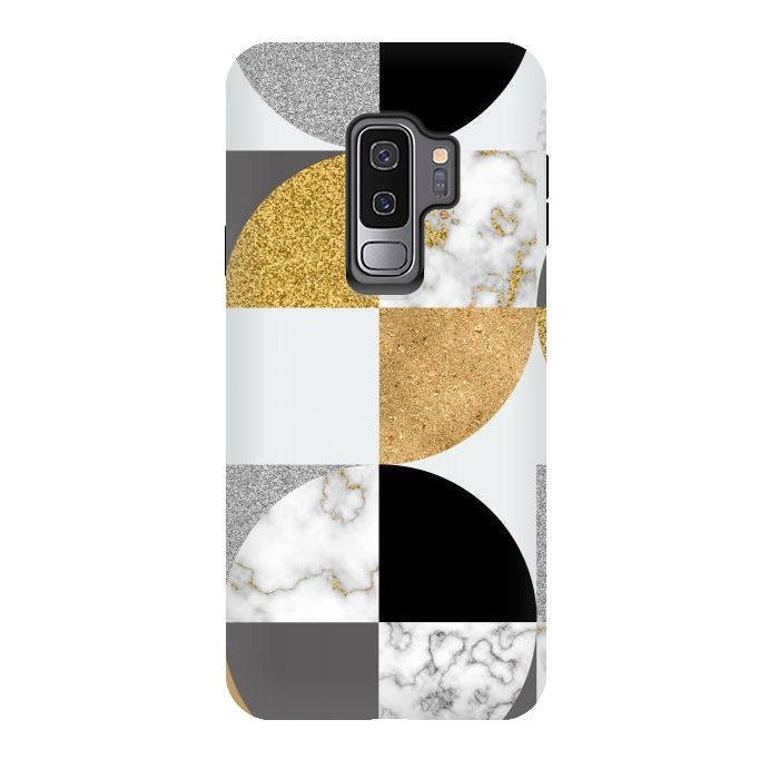 Galaxy S9 plus StrongFit Marble Geometric Pattern Semicircles by ArtsCase