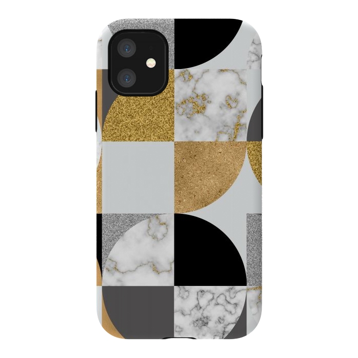 iPhone 11 StrongFit Marble Geometric Pattern Semicircles by ArtsCase