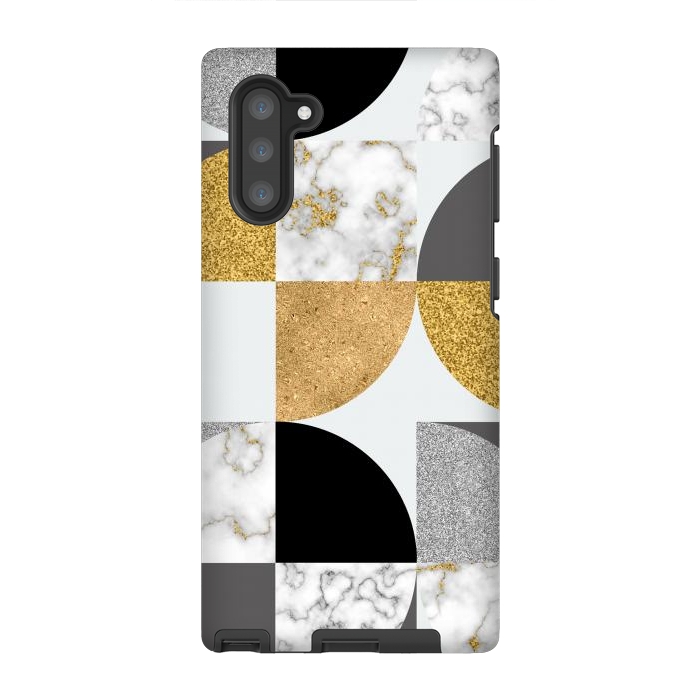 Galaxy Note 10 StrongFit Marble Geometric Pattern Semicircles by ArtsCase