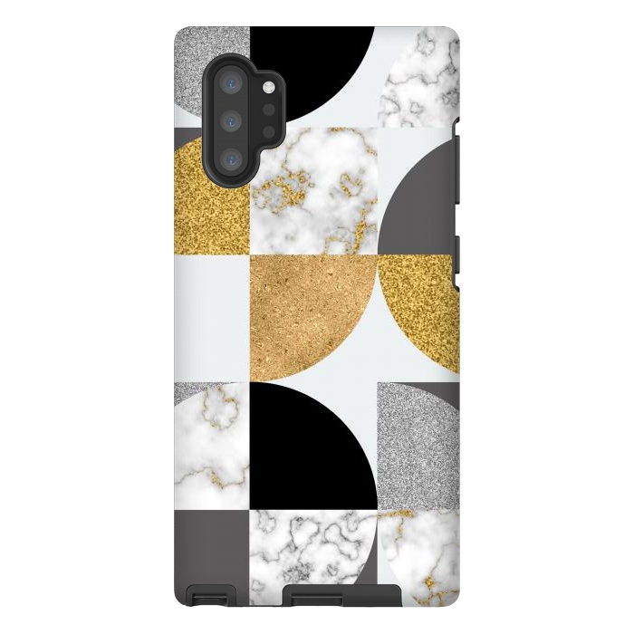 Galaxy Note 10 plus StrongFit Marble Geometric Pattern Semicircles by ArtsCase